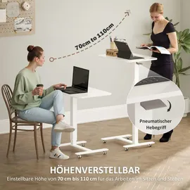 Homcom Schreibtisch Weiß Holz, 65x110x48 cm, Arbeitszimmer Wohnzimmer