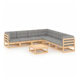 vidaXL 8-tlg. Garten-Lounge-Set mit Kissen grau