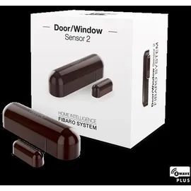 FIBARO Sensor 2 / Z-Wave Plus Türfenster und Temperatursensor,, Dunkelbraun,
