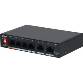 Dahua PoE-Switch PFS3006-4GT-60-V2 unmanaged 6 Ports), Netzwerk Switch, Schwarz