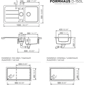 Schock Formhaus D-150L Einbau nero + Excenterbetätigung