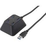 Renkforce 4 Port USB 3.2 Gen 1-Hub (USB 3.0) mit Status-LEDs Schwarz