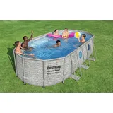 BESTWAY Power Steel Swim Vista Series Set 549 x 274 x 122 cm steinwandoptik inkl. Filterpumpe