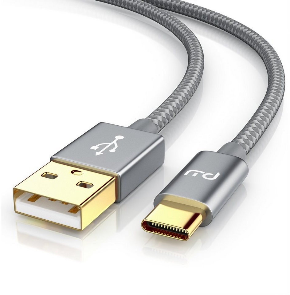Primewire USB-Kabel, 3.1, USB-C, USB 3.0 Typ A (200 cm), Ladekabel, Datenkabel, Adapterkabel für Smartphone & Tablet - 2m grau