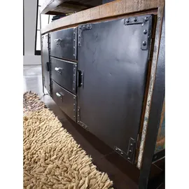 Massivmoebel24 Sideboard Altholz 150x43x90 Mehrfarbig lackiert Industrial #06