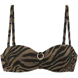 Bruno Banani Bügel-Bandeau-Bikini Damen Schwarz/Gold 42 Cup A