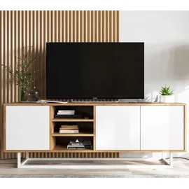 meble lindner Apollo TV-Lowboard 150 cm Weiß Matt