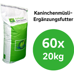 EVita Kaninchenmüsli 60 x 20kg, Kaninchenfutter Müsli für Kaninchen oh