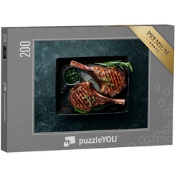 puzzleYOU Puzzle Saftiges Steak mit Gewürzen und Kräutern, 200 Puzzleteile, puzzleYOU-Kollektionen Küche, Essen und Trinken