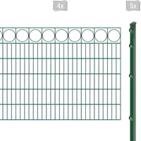 Arvotec Doppelstabmattenzaun »EXCLUSIVE 120 zum Einbetonieren "Ring" mit Zierleiste«, Zaunhöhe 120 cm, Zaunlänge 2 - 60 m 67470423-0 dunkelgrün H/L: 120 cm x 8 m