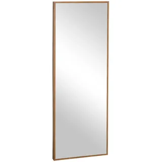 Homcom Wandspiegel Garderobenspiegel 125 x 45cm Flurspiegel mit Holzrahmen Natur