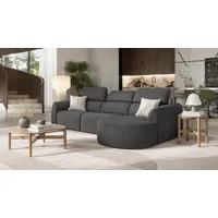 Design Ecksofa MILAZZO Relaxsofa Funktionssofa - Schwarz