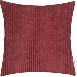 Tom Tailor Dekokissen TOM TAILOR HOME "Big Corduroy", rot (rot, dunkelrot, bordeaux, unifarben), B:45cm L:45cm, Polyester, Dekokissen_Sitzkissen_Kissenhüllen, mit effektvollem Reißverschluss, Kissenhülle ohne Füllung, 1 Stück