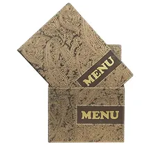 Securit Design Range Menükartenbox mit 10 Karten im A4-Format mit je einem doppelseitigem Einleger, Paisleymuster