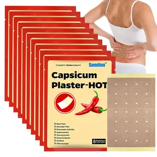 Schmerzlinderung Patch, 80 Stück Schmerzlinderungspflaster, Natürliches Capsaicin Wärmepflaster, Schmerzlinderung Wärmepflaster Für Nacken Und Schulter, Schmerzlinderung Pflaster, Für Bei Muskel Knie
