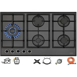 phönix handels gmbh Phönix PG-901LT Gaskochfeld Gaskocher 5 flammig Propan / Erdgas + Set