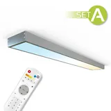 longlifeled gmbh CCT LED Panel 120x15cm Aufbauset 36W 3000k-6000k inkl. Fernbedienung und Aufbaurahmen