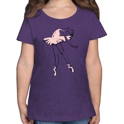 Shirtracer T-Shirt Balletttänzerin Ballerina – Kinder Sport Kleidung – Mädchen Kinder T-Shirt t-shirt ballett – kinder tshirt – mädchen 134 lila 140 (9/11 Jahre)