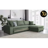 COLLECTION AB Ecksofa »Wind L-Form«, inkl. Schlaffunktion und Bettkasten, frei im Raum stellbar grün