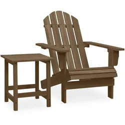 vidaXL Adirondack-Gartenstuhl mit Tisch Massivholz Tanne Braun