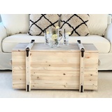 Truhe Couchtisch Holz massiv Wohnzimmertisch Truhentisch Kiste vintage shabby L