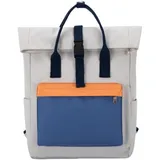 JIABAOZ Rolltop-Rucksack Damen Laptop Rucksack, Vielseitiger Tagesrucksack mit Rollverschluss,Wasserdichter Rucksack für Beruf, Schule und Reisen (Kleine,Kontrastgrau)