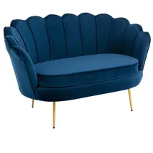 vente-unique - Dandelion 2-Sitzer-Sofa aus Samt, Nachtblau