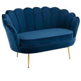 vente-unique - Dandelion 2-Sitzer-Sofa aus Samt, Nachtblau