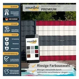 zaun|zu® Sichtschutzstreifen PP 255 x 15 cm Gelb 2 St.