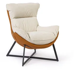 Sessel Wildleder SIESTA, braun/weiß