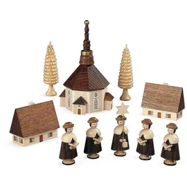 Kleinkunst aus dem Erzgebirge® Müller Erzgebirge Kurrende Seiffener Kirche natur 45cm