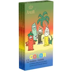 «Color» farbige, aromatisierte Kondome (12 Kondome) 12 St