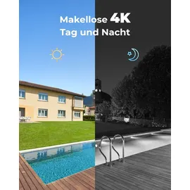 Reolink Überwachungskamera Set Outdoor, 4X 8MP PoE Dome Überwachungskamera+8CH 2TB HDD nvr, Personen-/Fahrzeugerkennung, 30m Nachtsicht, 24/7