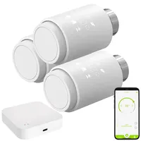Revolt 3er-Set smarte Heizkörperthermostate mit Display, App, ZigBee-Gateway