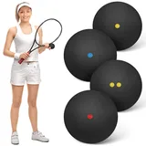 Toddmomy 4 StüCk Squash Bälle: Doppelte Gelbe Punkte Einzelne Gelbe Punkte Einzelne Rote Sport Squash Ball High-Bounce-Squashball FüR AnfäNger Und Training