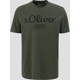 s.Oliver T-Shirt, mit Label-Print, Oliv, XXL