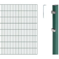 GAH Alberts Alberts 653620 Doppelstabmattenzaun als 6 tlg. Zaun-Komplettset | verschiedene Längen und Höhen | grün | Höhe 180 cm Länge 4 m