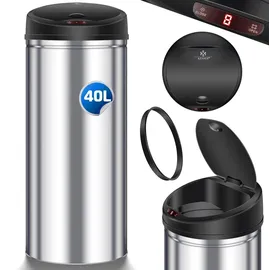 Kesser Automatik Sensor Mülleimer 40 l Silber