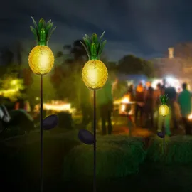 NÄVE LED-Solar-Erdspieß Ananas Orange 81 cm