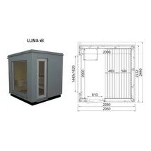 InfraWorld Fasssauna Infraworld Luna 1 Außensauna mit HPL-Platten Anthrazit versch.