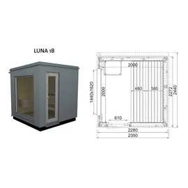 InfraWorld Fasssauna Infraworld Luna 1 Außensauna mit HPL-Platten Anthrazit versch.