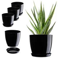 Kadax Blumentopf mit Untersetzer, aus Kunststoff, rund, 20 cm,