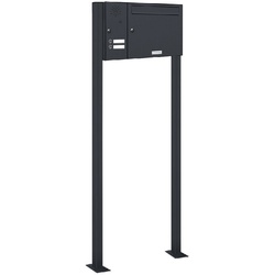 AL BRIEFKASTENSYSTEME Briefkasten »Premium«, (BxH): 61.1 x 150cm, Anzahl Schlitze: 1, stehend - grau