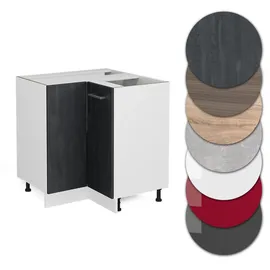 Vicco Eckunterschrank R-Line 75,6 x 46 x 81,6 cm Schwarz Weiß