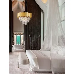 Magnolia Pendelleuchte Prismatisch 6-flammig Ø 50cm Gold