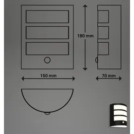 Briloner - Wandlampe Akku Außenleuchte Außenbeleuchtung Bewegungsmelder, Dämmerungssensor,