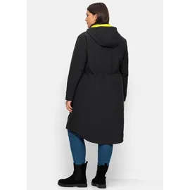 sheego Funktionsmantel SHEEGO, Damen, Gr. 50, schwarz, 64% Baumwolle, 36% Polyamid, Wattierung:100% Polyester, Mäntel