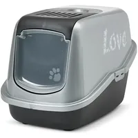 Savic Katzentoilette Nestor Impression 56x39x38,5cm Schwarz/Silber