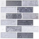 3d Fliesenaufkleber, 10-Stück Selbstklebend Fliesenaufkleber, Klebefliesen Küchenrückwand, Wandfliesen Metro Für Wohnzimmer, Schlafzimmer, Küche, Badezimmer(Grau)