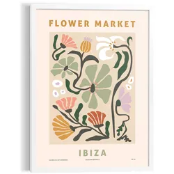 Reinders Wandbild 50 x 70 cm Ibiza Flowers Holz Bunt